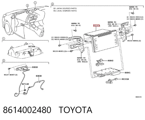 Дисплей багатофункціональний 8614002480 Toyota