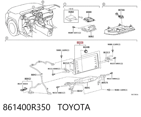 Дисплей багатофункціональний 861400R350 Toyota
