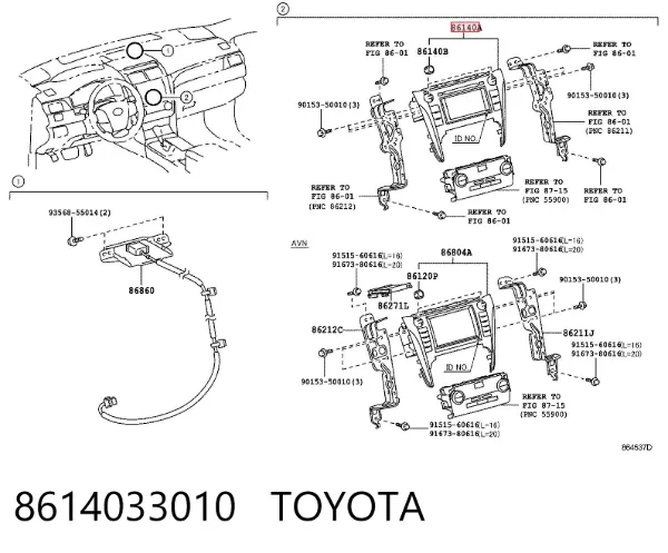 Магнітола 8614033010 Toyota