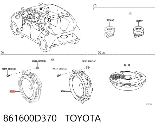 Динамік передньої двері 861600D370 Toyota