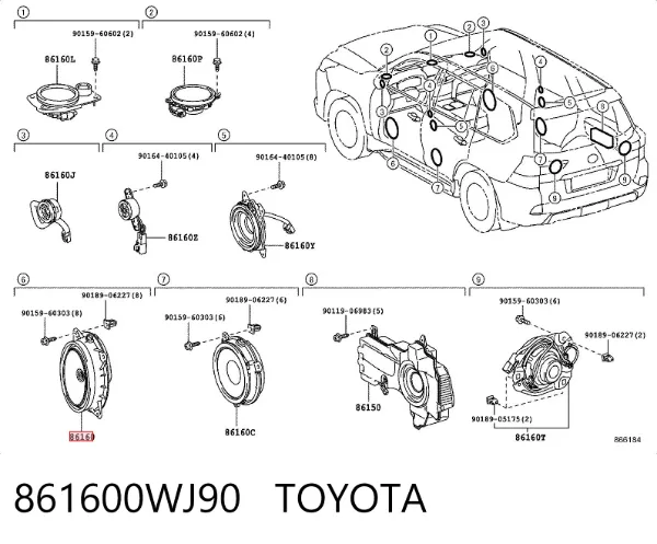 Динамік передньої двері 861600WJ90 Toyota