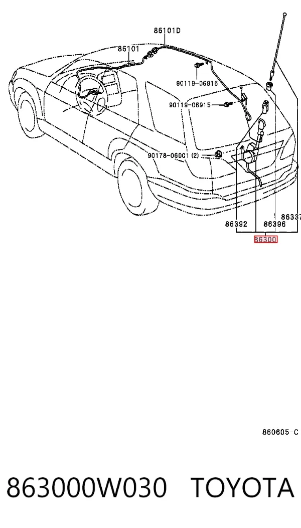 Антена 863000W030 Toyota