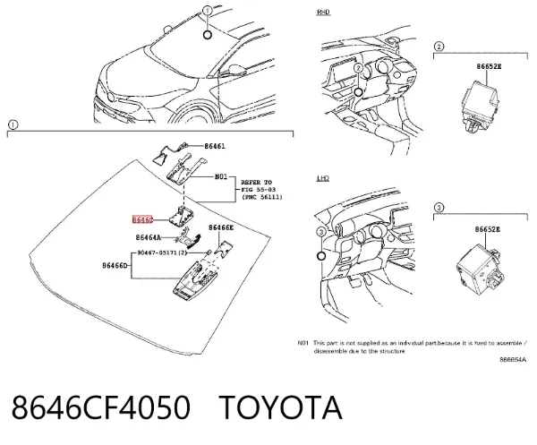 Камера системи забезпечення видимості 8646CF4050 Toyota