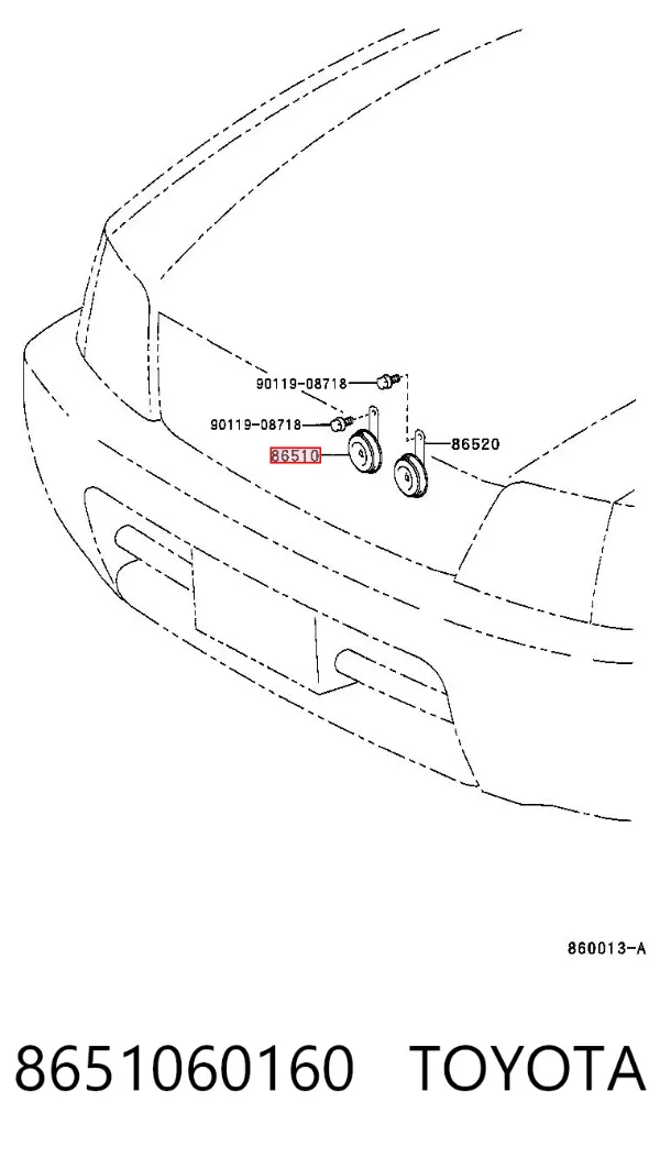 Сигнал звуковий (клаксон) 8651060160 Toyota