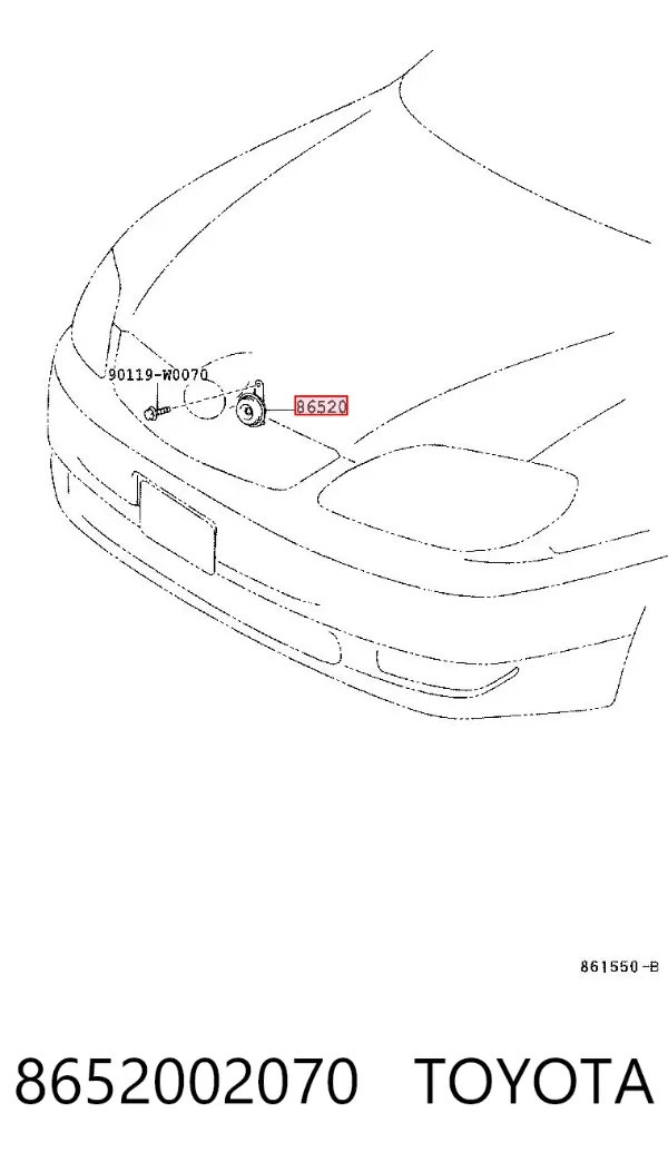 Сигнал звуковий (клаксон) 8652002070 Toyota