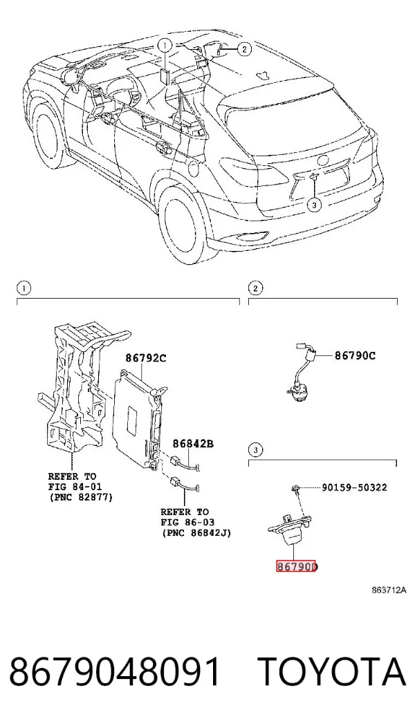 Камера системи забезпечення видимості 8679048091 Toyota