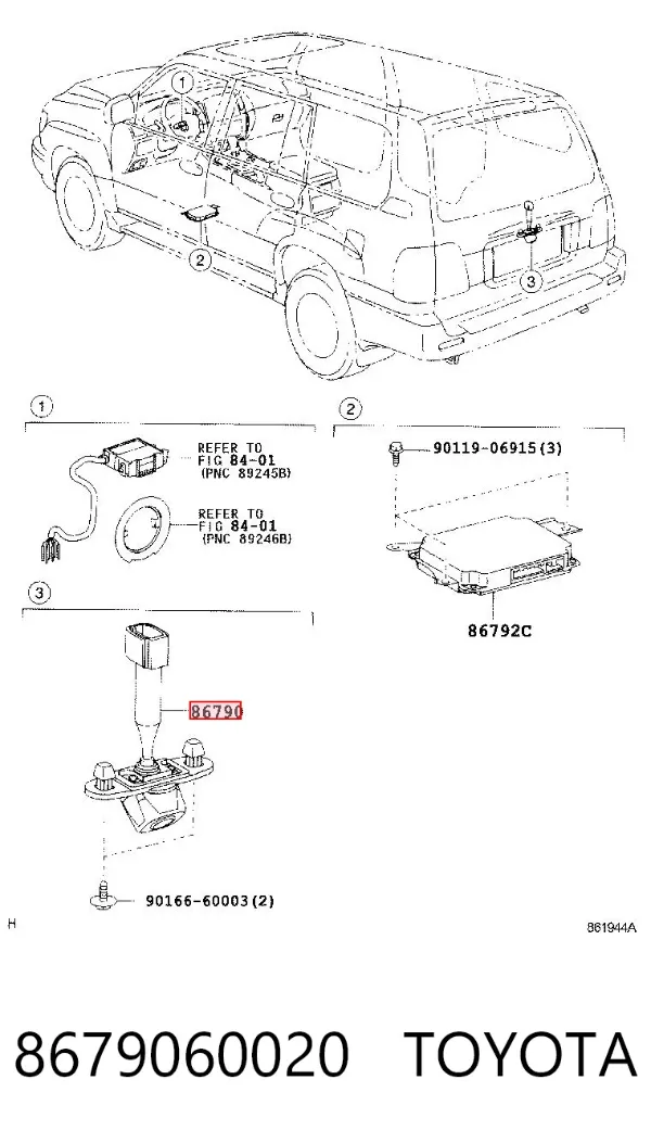 Камера системи забезпечення видимості 8679060020 Toyota