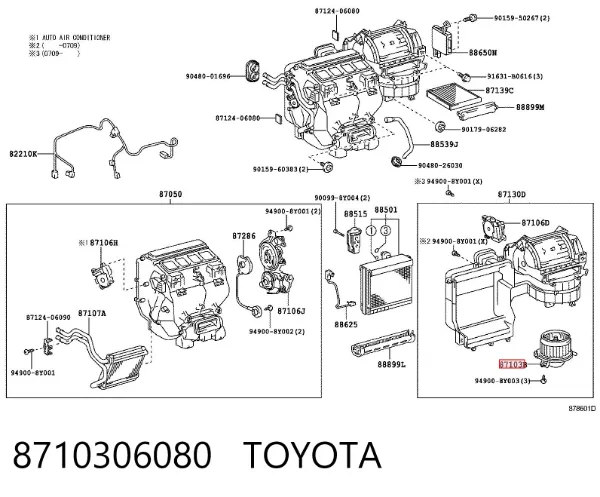 Вентилятора пічки 8710306080 Toyota