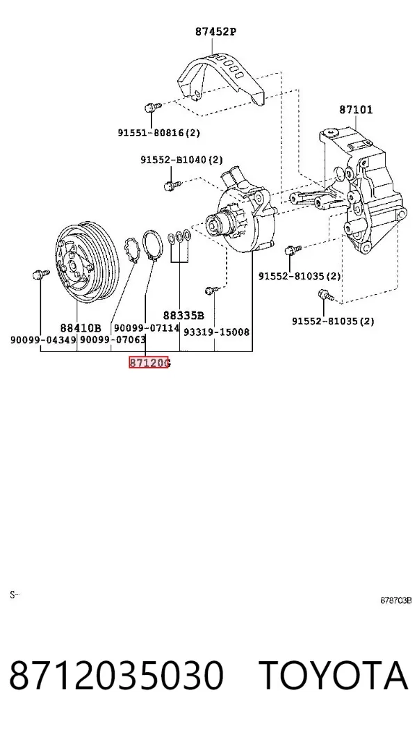 Електронасос системи опалення 8712035030 Toyota