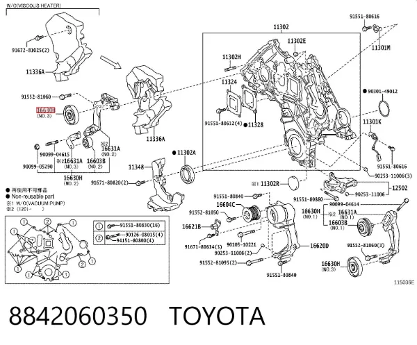 Натягувач приводного ременя 8842060350 Toyota