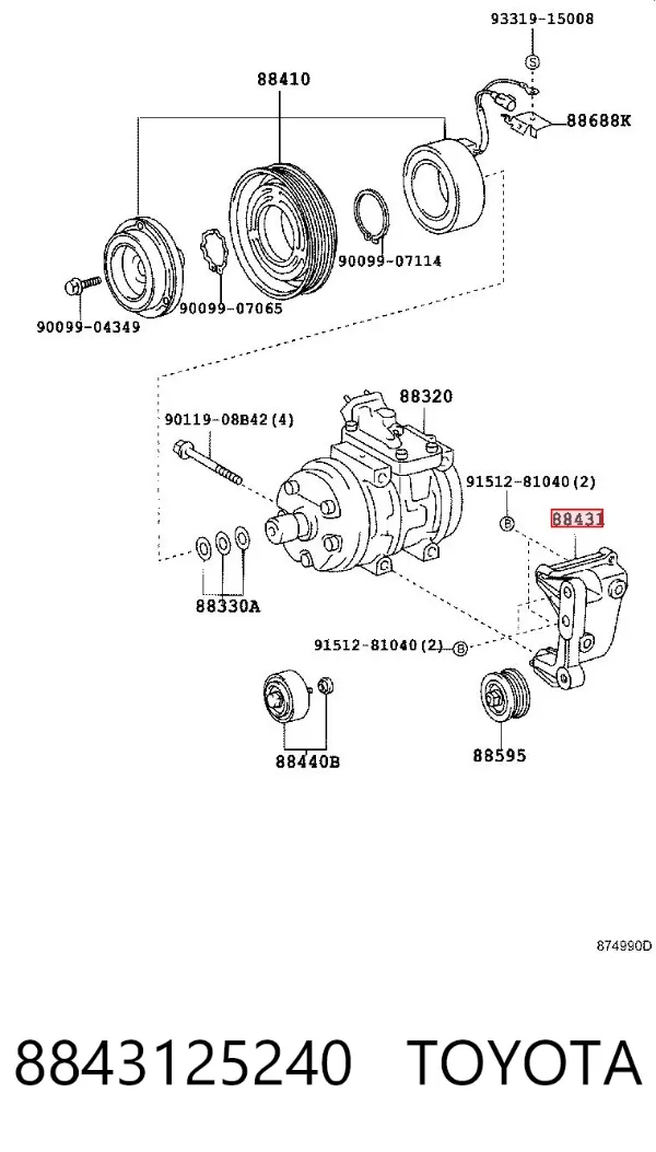  8843125240 Toyota