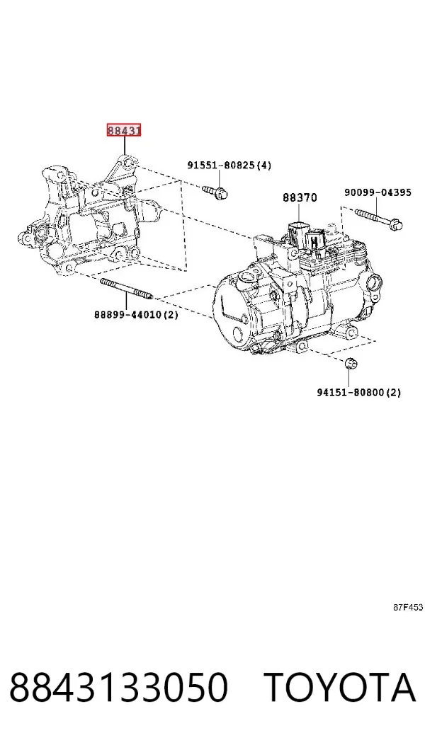 Кронштейн компресора кондиціонера 8843133050 Toyota
