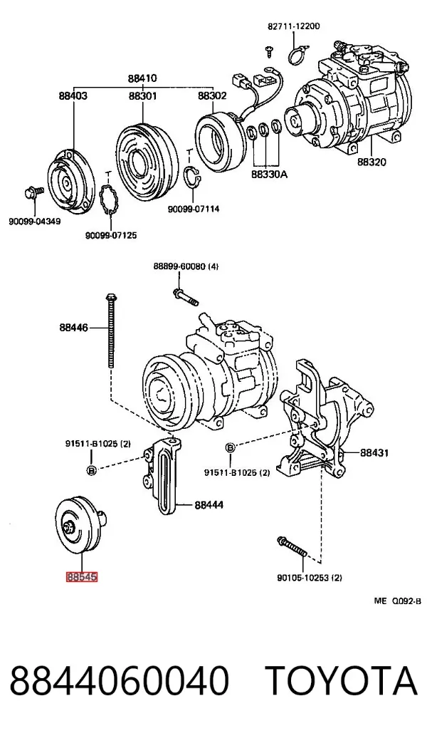 Натяжний ролик 8844060040 Toyota
