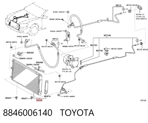 Радіатор кондиціонера 8846006140 Toyota