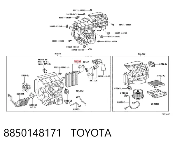 Випаровувач кондиціонера 8850148171 Toyota