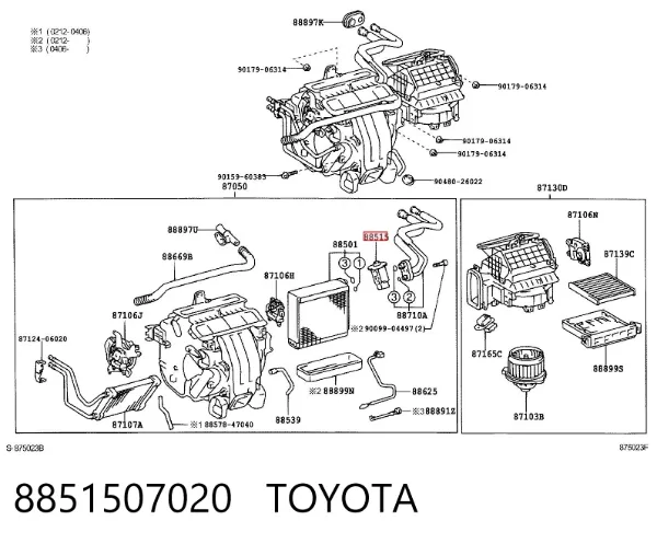 Клапан TRV, кондиціонера 8851507020 Toyota