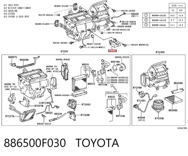  886500F030 Toyota