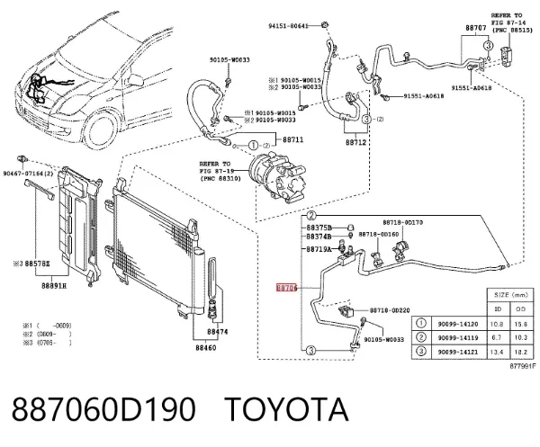  887060D190 Toyota