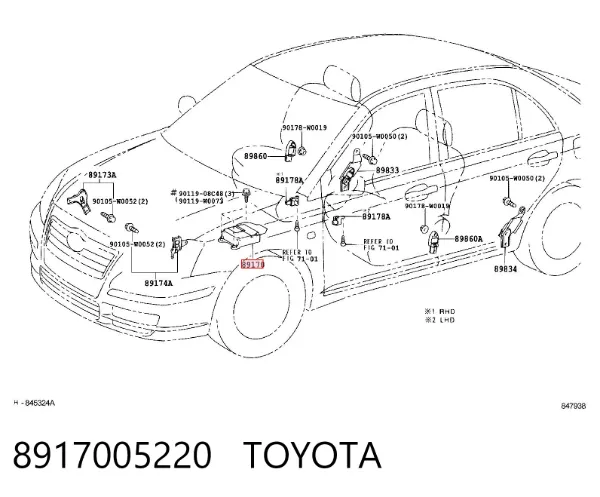 Модуль-процесор керування подушки безпеки 8917005220 Toyota