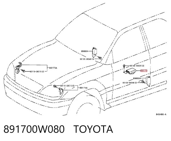 Модуль-процесор керування подушки безпеки 891700W080 Toyota