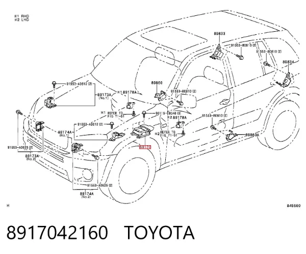 Модуль-процесор керування подушки безпеки 8917042160 Toyota