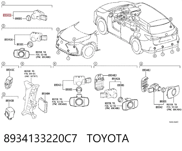 Датчик сигналізації паркування (парктронік), передній 8934133220C7 Toyota