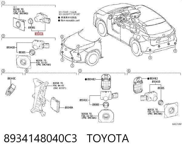 Датчик сигналізації паркування (парктронік), передній 8934148040C3 Toyota