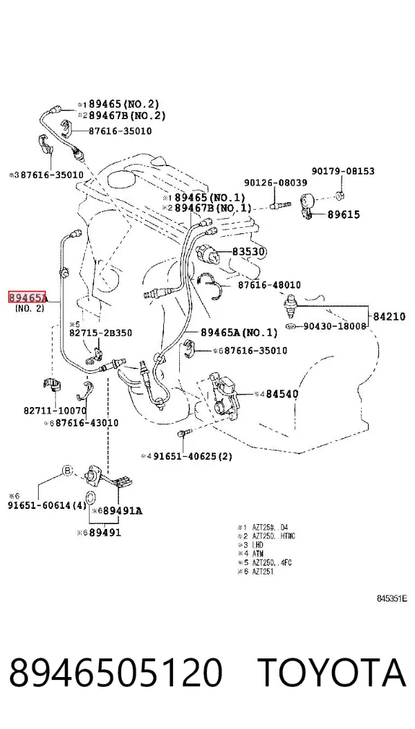 Лямбдазонд, датчик кисню до каталізатора 8946505120 Toyota