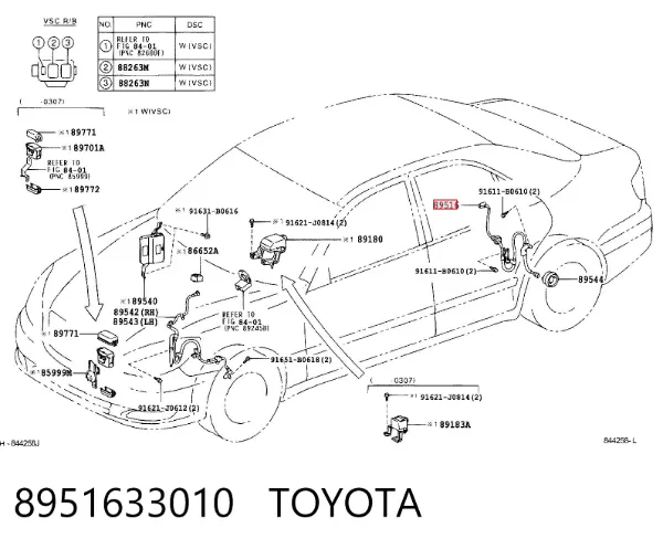 Датчик АБС (ABS) задній, правий 8951633010 Toyota