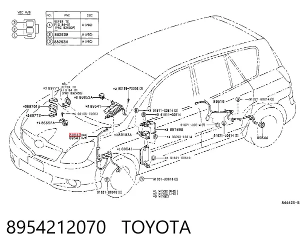 Датчик АБС (ABS) передній, правий 8954212070 Toyota