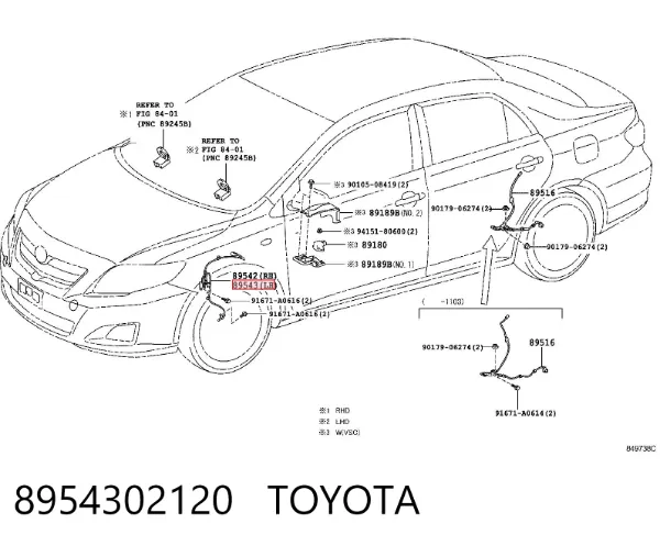 Датчик АБС (ABS) передній, лівий 8954302120 Toyota