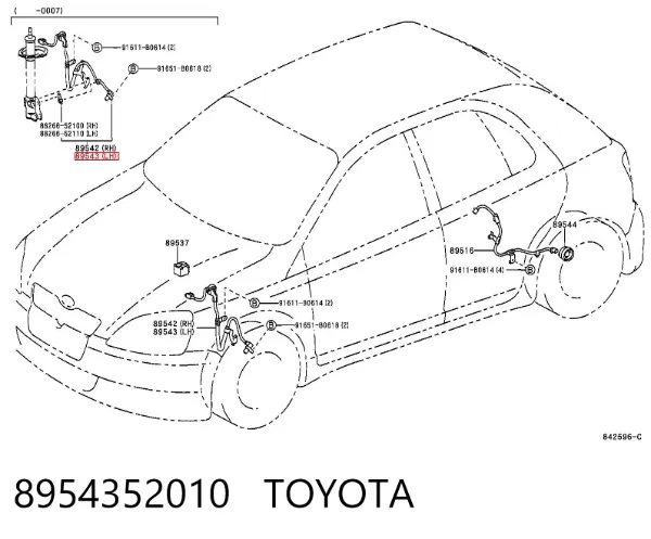Датчик АБС (ABS) передній, лівий 8954352010 Toyota