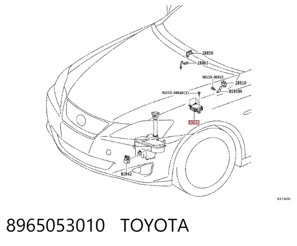 Блок керування електропідсилювача керма 8965053010 Toyota