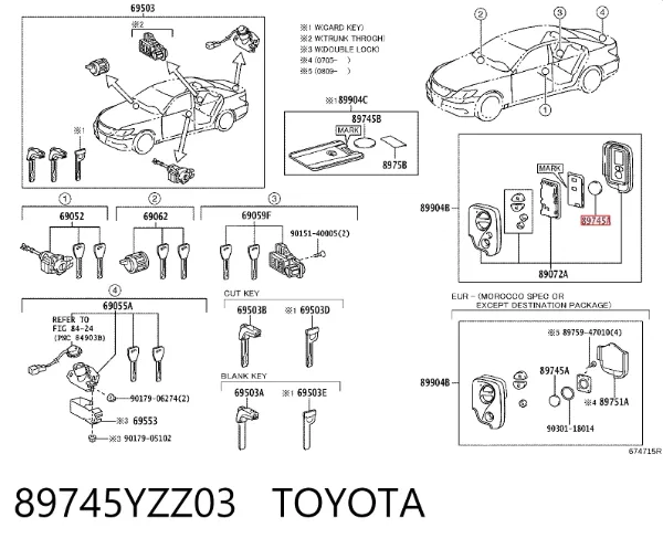 Батарейка брелока 89745YZZ03 Toyota