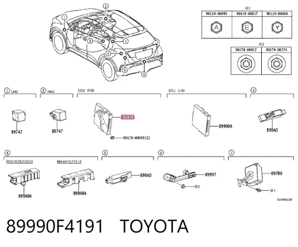 Блок керування центральним замком 89990F4191 Toyota