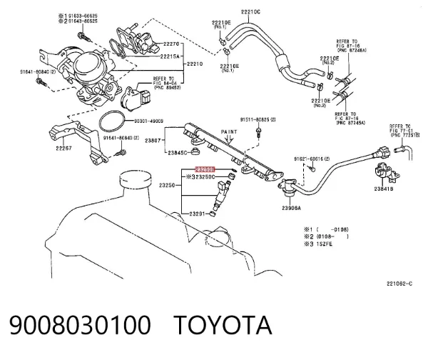 Кільце форсунки 9008030100 Toyota