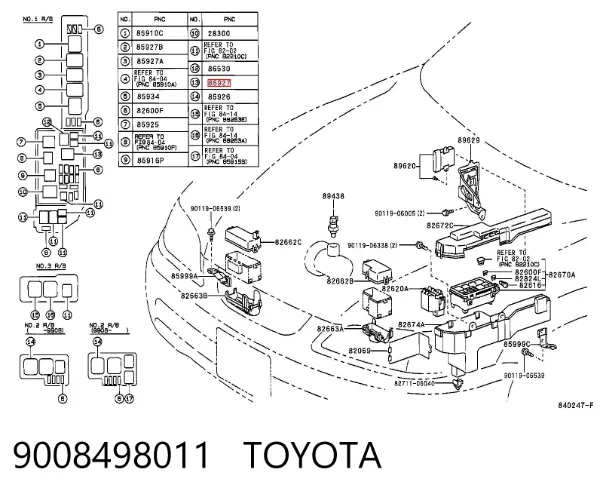 Реле вентилятора 9008498011 Toyota