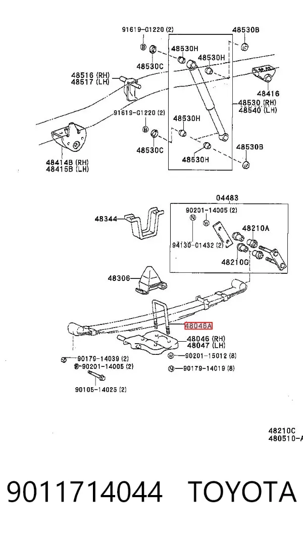 Стремянка ресори (TRUCK) 9011714044 Toyota
