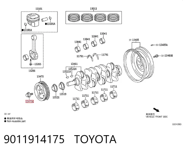 Болт колінвалу 9011914175 Toyota