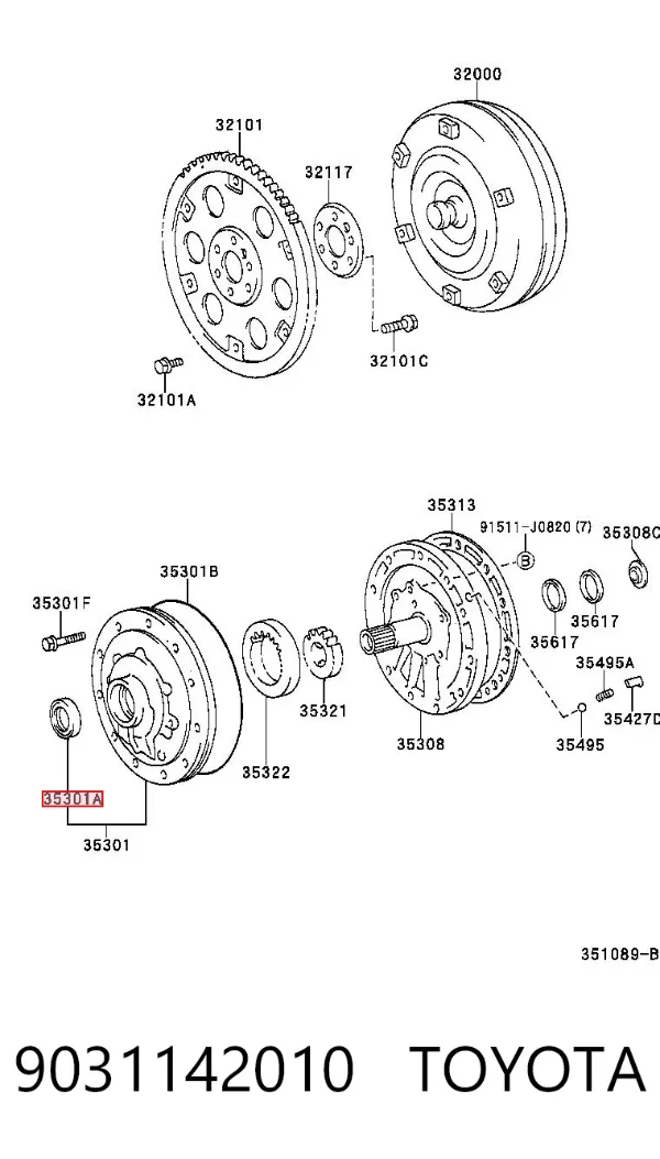 Сальник масляного насосу 9031142010 Toyota