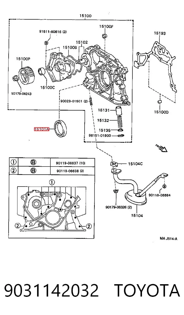 Сальник коленвалу 9031142032 Toyota