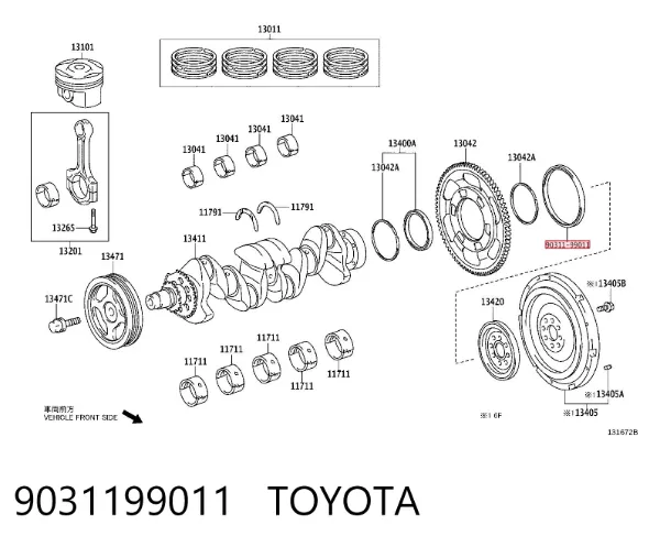 Сальник колінвала задній 9031199011 Toyota