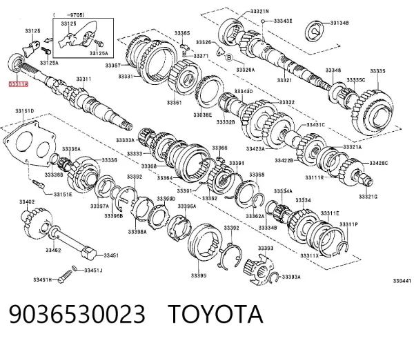 Підшипник первинного валу коробки 9036530023 Toyota