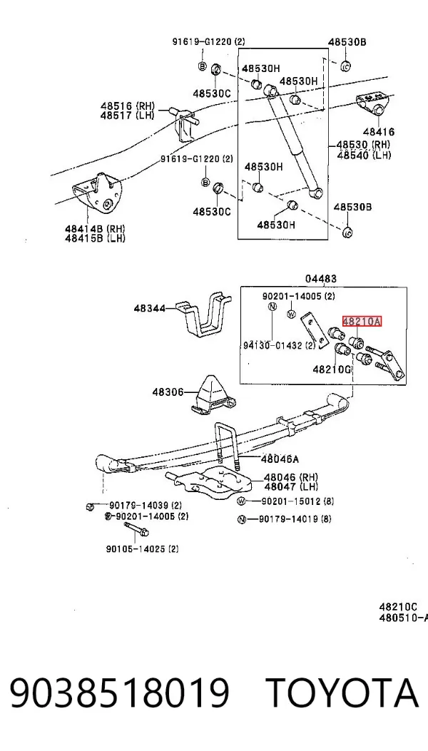 Сайлентблок сережки ресори 9038518019 Toyota