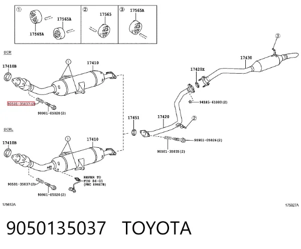 Пружин вихлопної системи 9050135037 Toyota