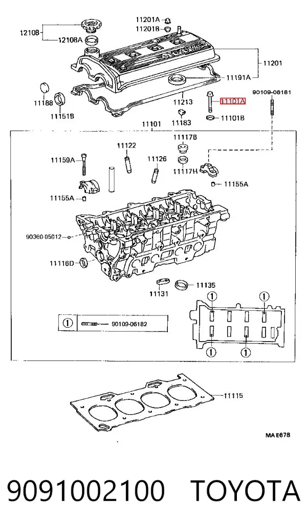Болт ГБЦ 9091002100 Toyota