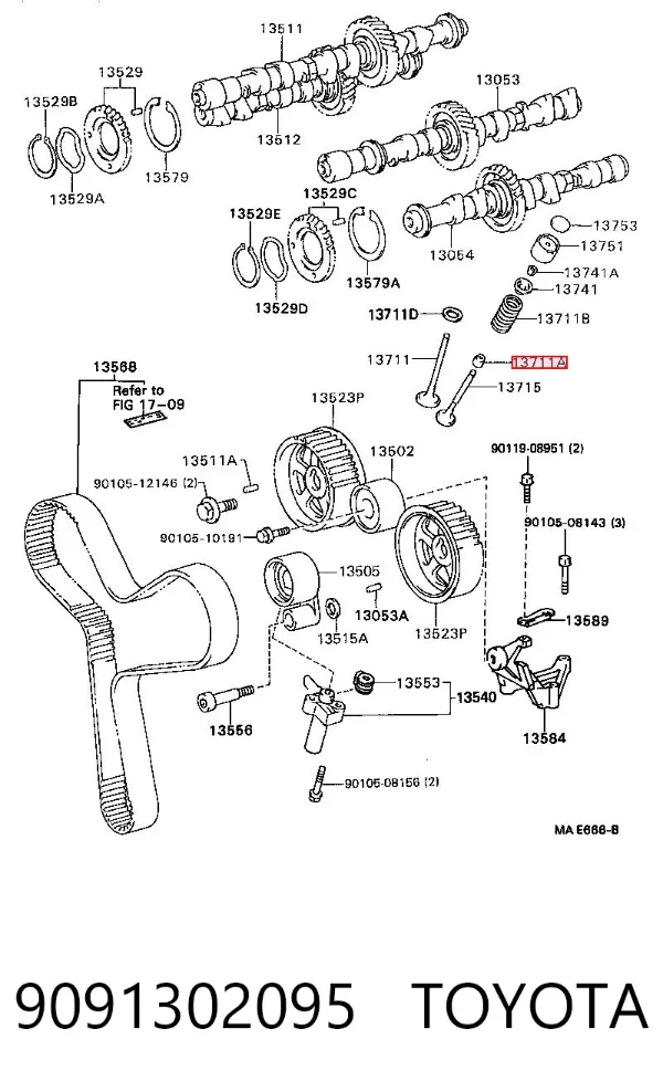 Сальник клапана 9091302095 Toyota