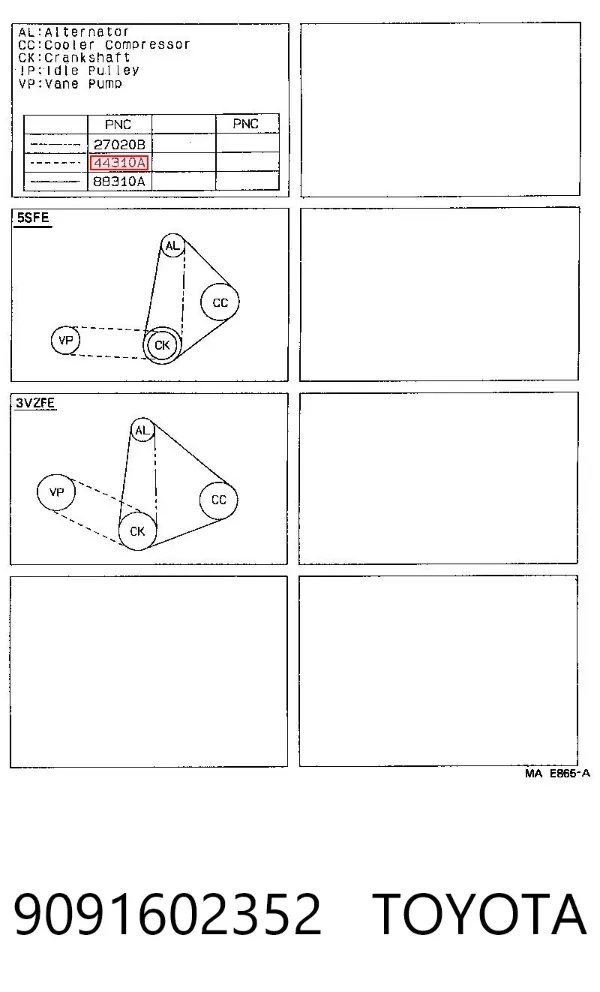 Ремінь генератора 9091602352 Toyota