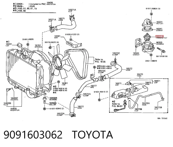 Термостат 9091603062 Toyota