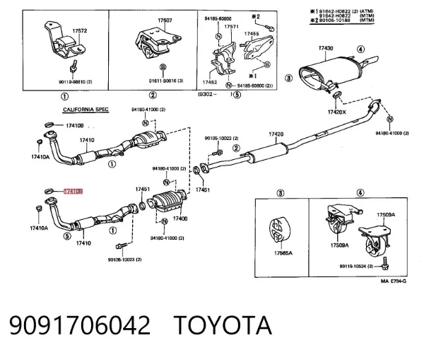 Кільце приймальної труби глушника 9091706042 Toyota